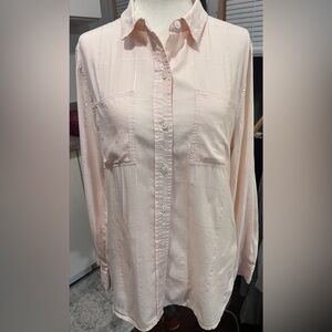 Calvin Klein Pink Button-Up Shirt with Silver Accents